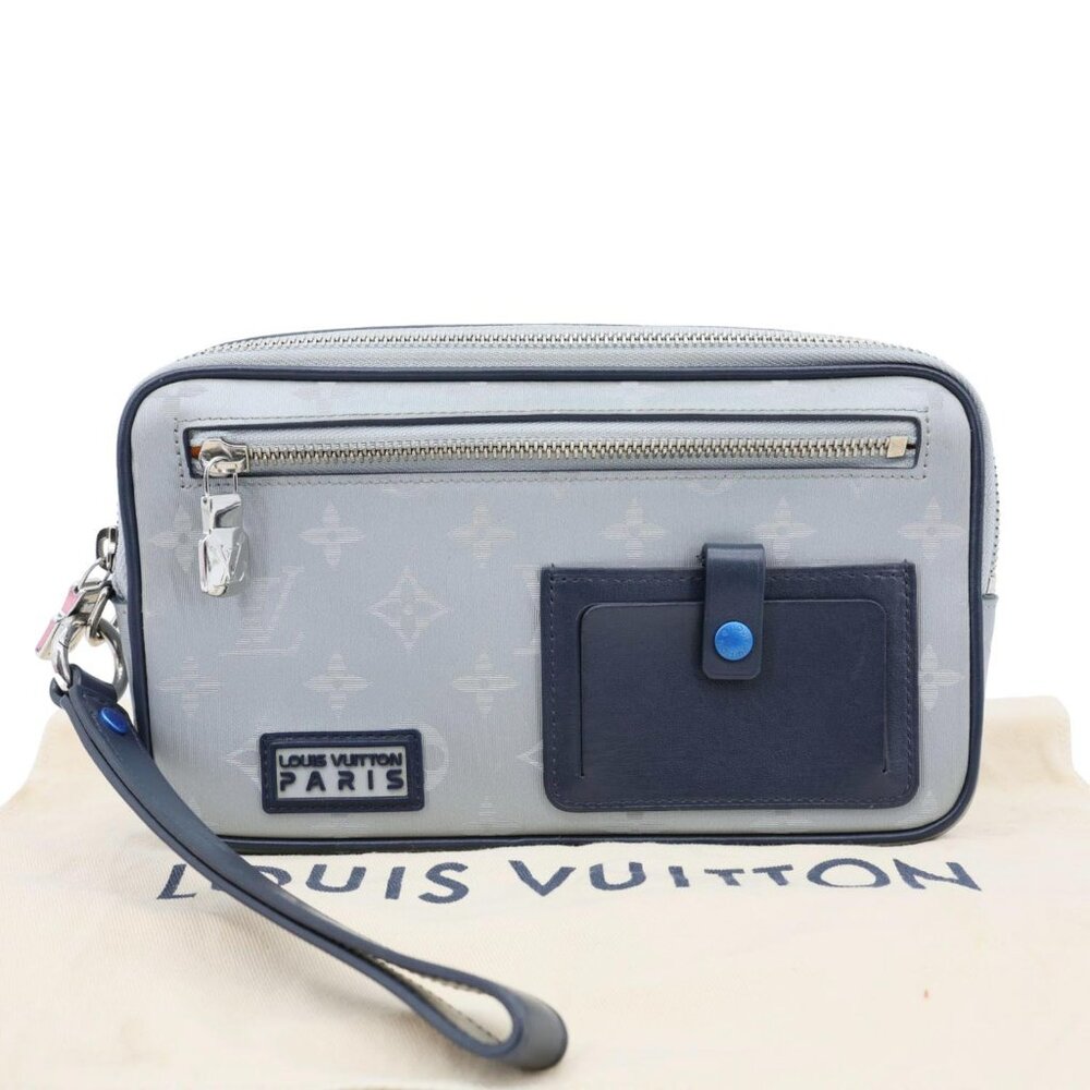 Louis Vuitton  Satellite Alpha Monogram Canvas Clutch Bag Silver - Picture 3 of 14